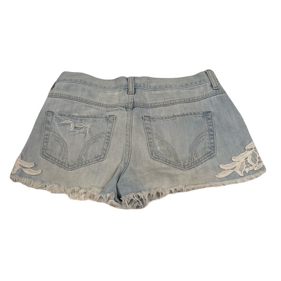 Hollister Light Blue Jean Shorts with Lace - Picture 6 of 10